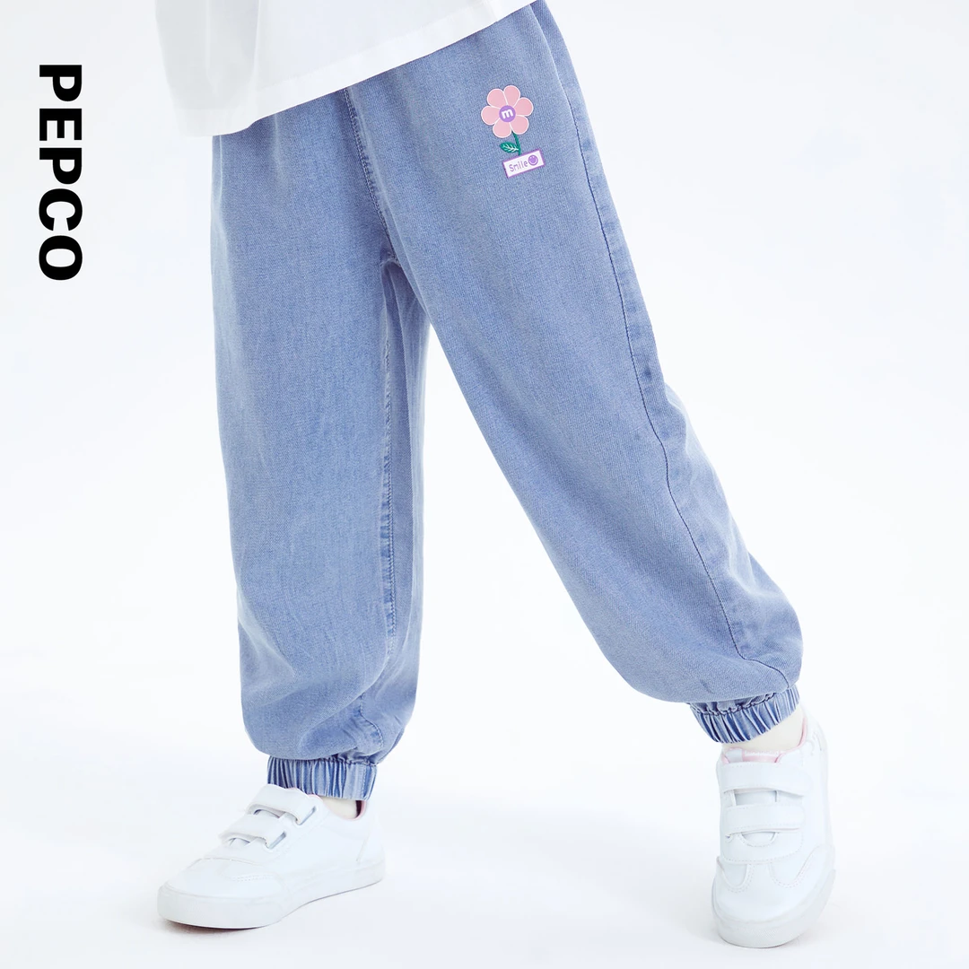 小猪班纳童装夏装新款儿童牛仔裤中大童女童裤子休闲822423020