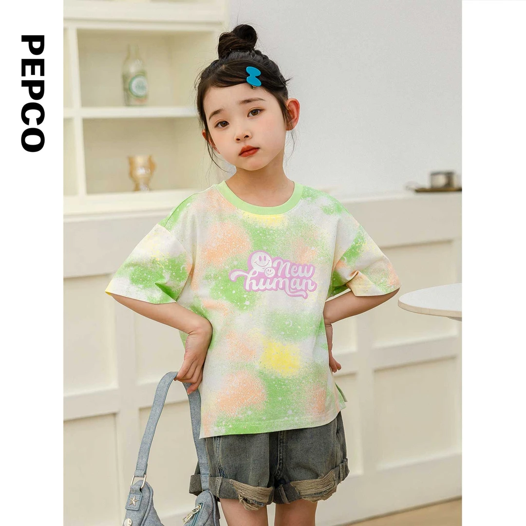 小猪班纳童装夏装新款儿童圆领上衣中大童女童短袖T恤822425168