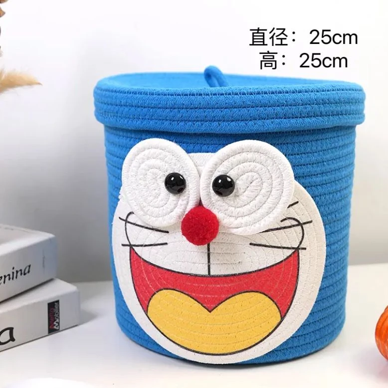 零食收纳桶卧室加厚收纳箱棉线编织家用衣服整理玩具储物收纳筐