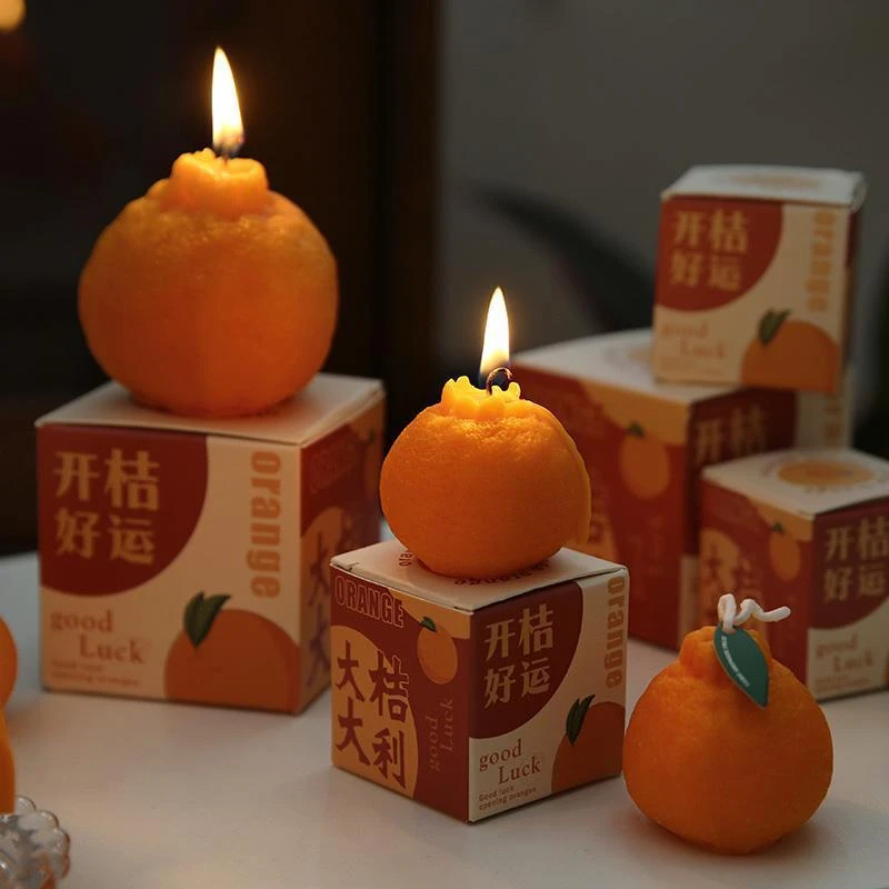 大桔大利家居摆件节日香薰蜡烛过年氛围感仿真橘子创意礼物新年