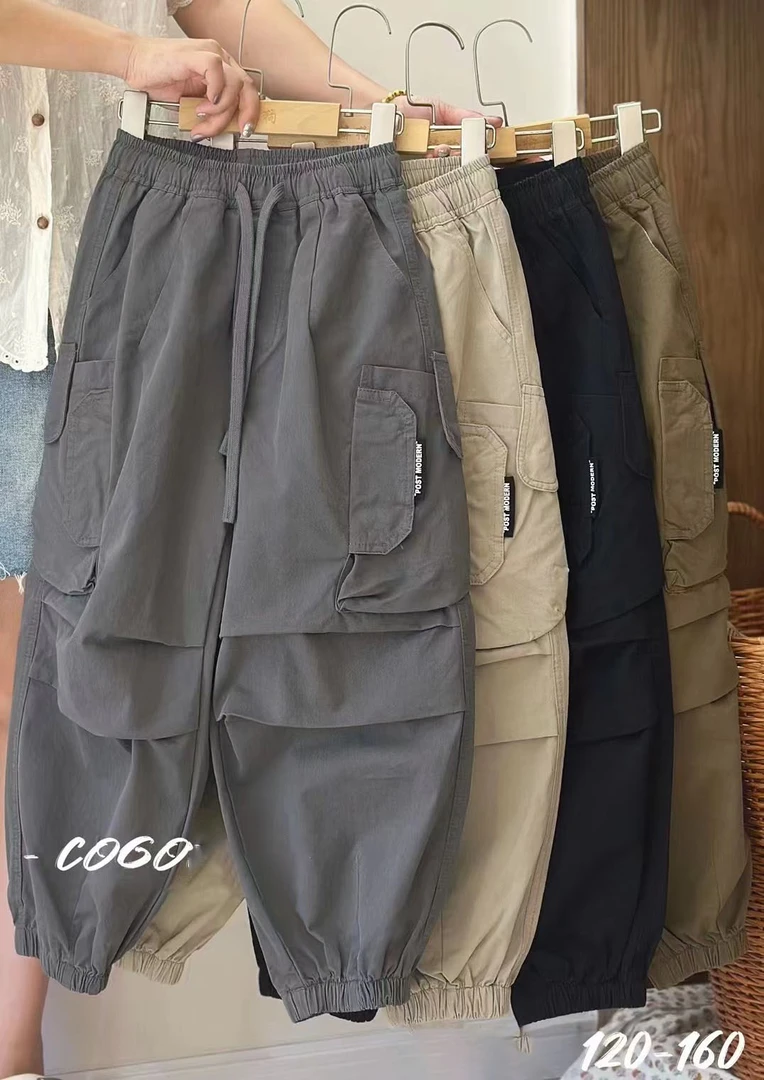 男童裤子2024春秋装中大童帅气工装裤儿童百搭宽松休闲裤男孩长裤