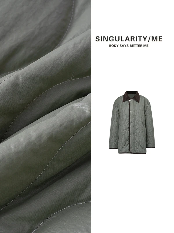 Singularity Me 11S 9042 【旷野森林】灯芯绒领菱形格外套