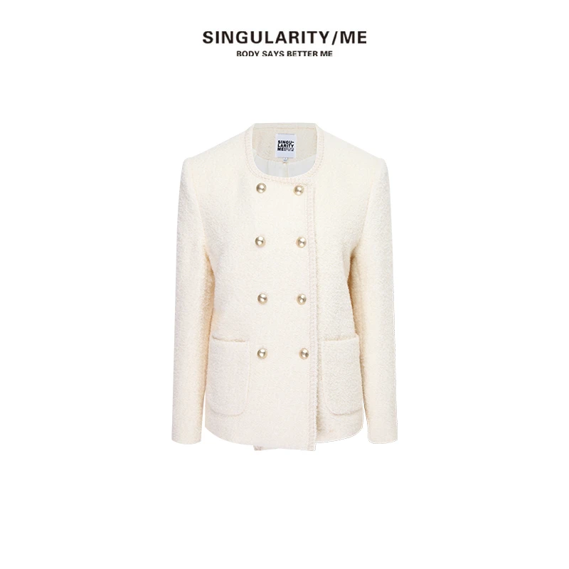 Singularity Me 9098【千金外套】颗粒绒毛法式气质小香外套