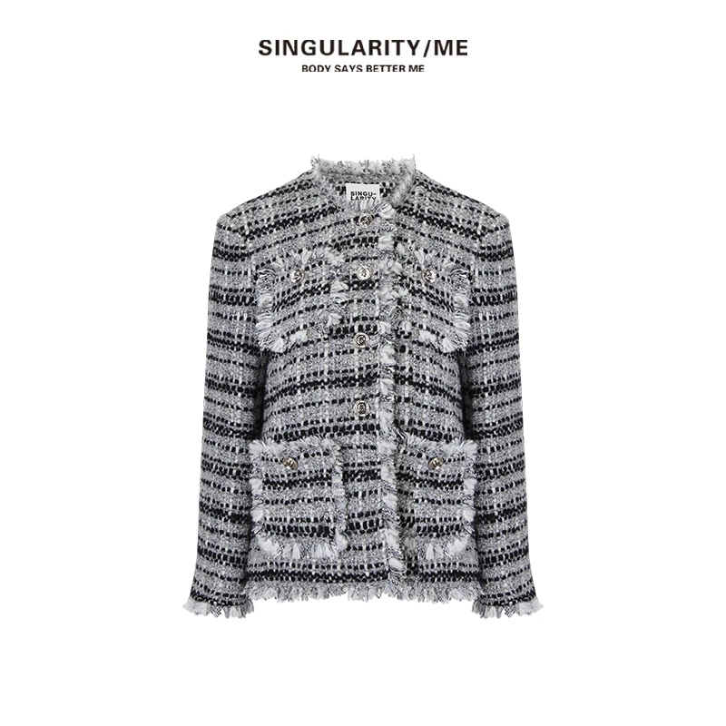 【SINGULARITY ME 】9039【海夜幕光】拉毛交织银纱线小香外套