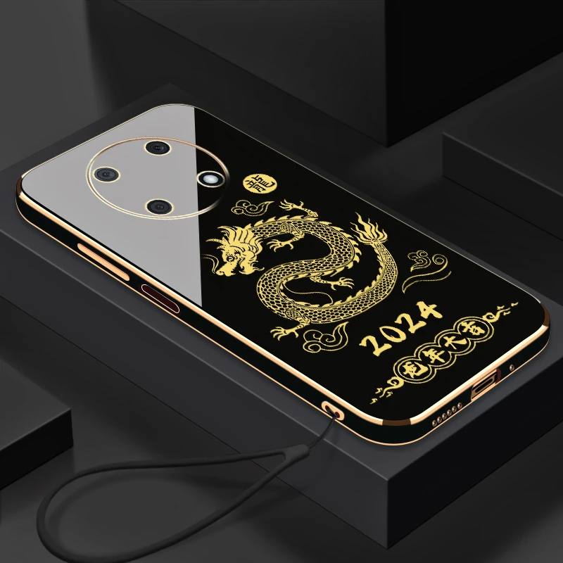 2024龙年大吉适用华为畅享50pro手机壳硅胶防摔电镀软壳送挂绳
