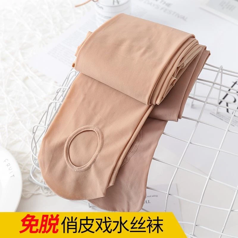 春夏免脱连裤袜中厚防勾丝防刮防滑光腿神器脚底挖洞懒人袜