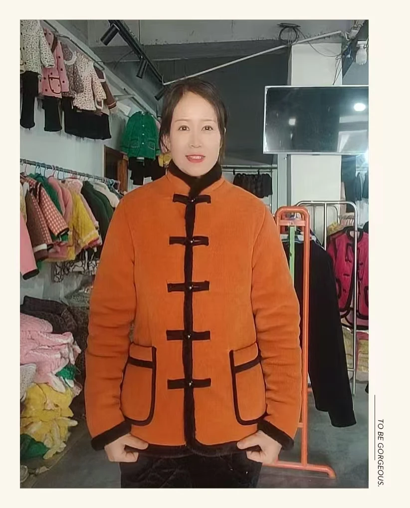 冬季保暖2024时尚中国风女士棉服上衣