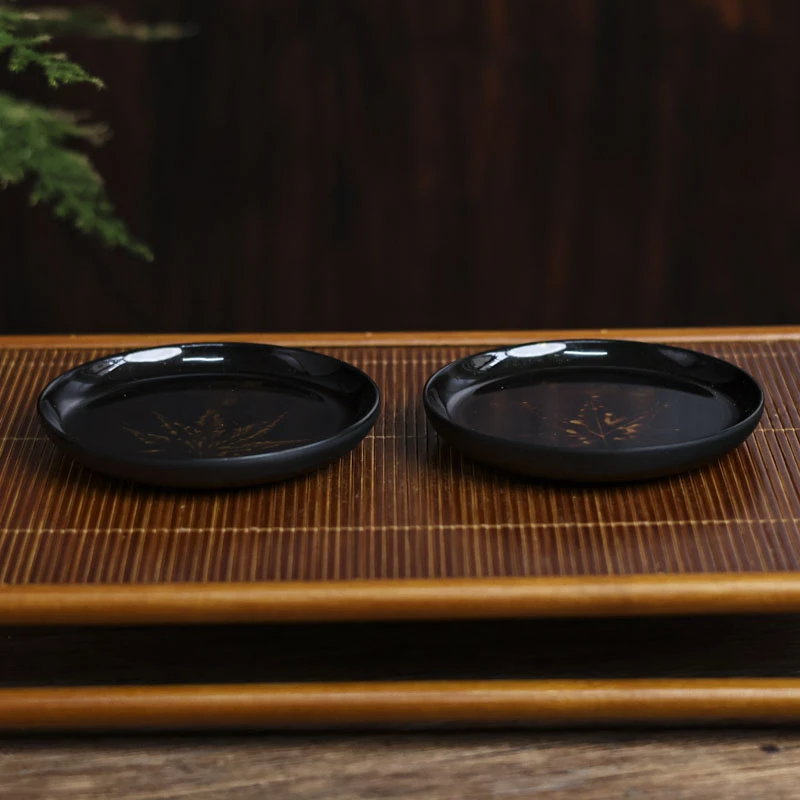 【陶珊居】大漆枫叶杯垫图案随机发一个（Q6496）