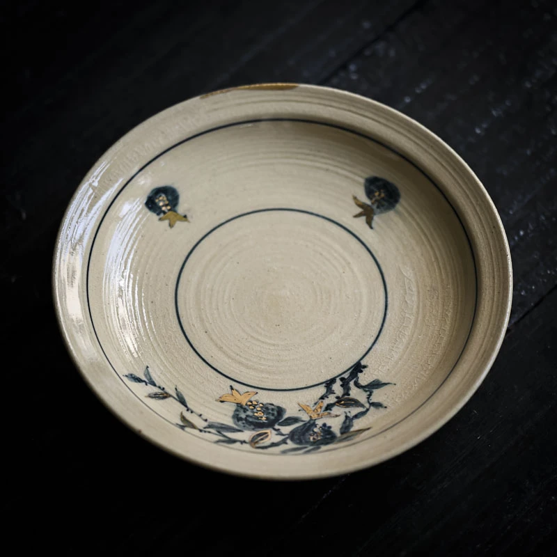 【陶珊居】-描金石榴碗状壶承（Q5822）