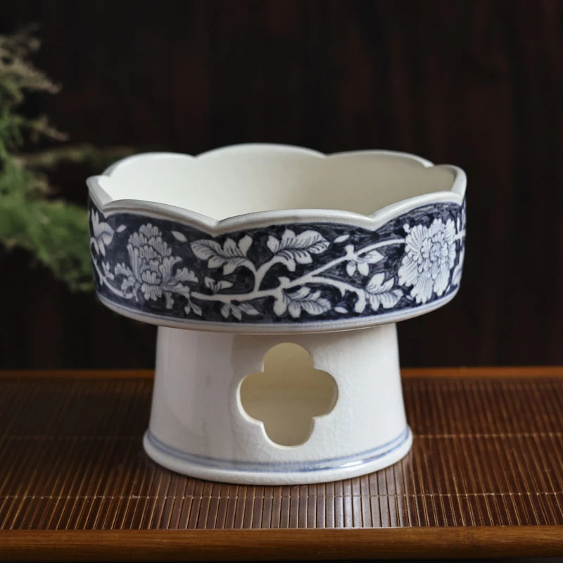 【陶珊居】 花口海棠-梵山堂-酒精炉-口径13cm，内直径8cm（W0474）