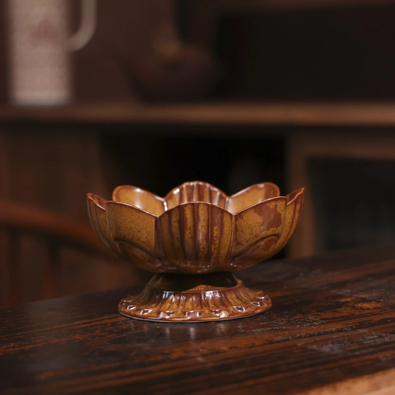 【陶珊居】 莲花高脚果碟11CM（Q5549）