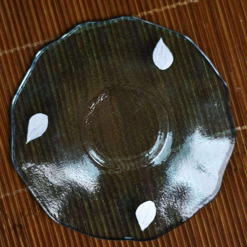 【陶珊居】手绘桃花蓝色茶碟（Q4729）