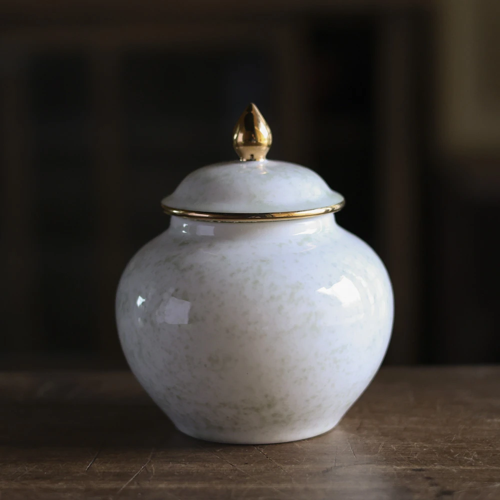 【陶珊居】陶瓷茶叶罐密封罐小茶罐中式储物罐-荼蘼-将军罐