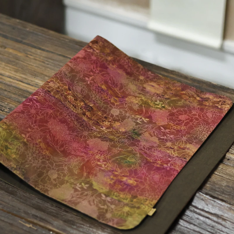 *【陶珊居】 慢蓝<莫奈花园>68*38香云纱茶席（老李078）