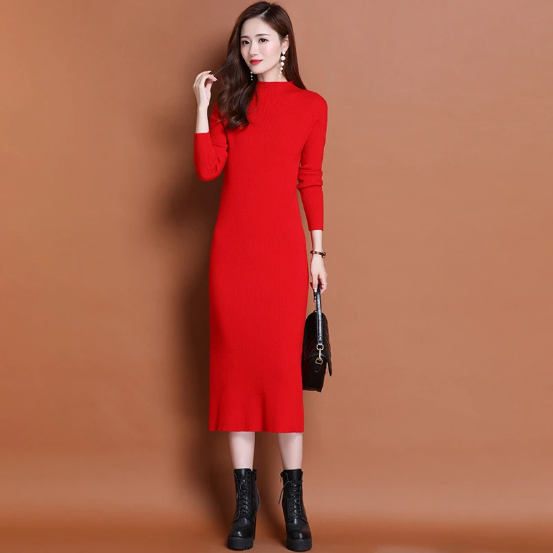 【臻品清货 不退差价】连衣裙秋冬气质针织衫时尚轻奢宽松裙子A2031