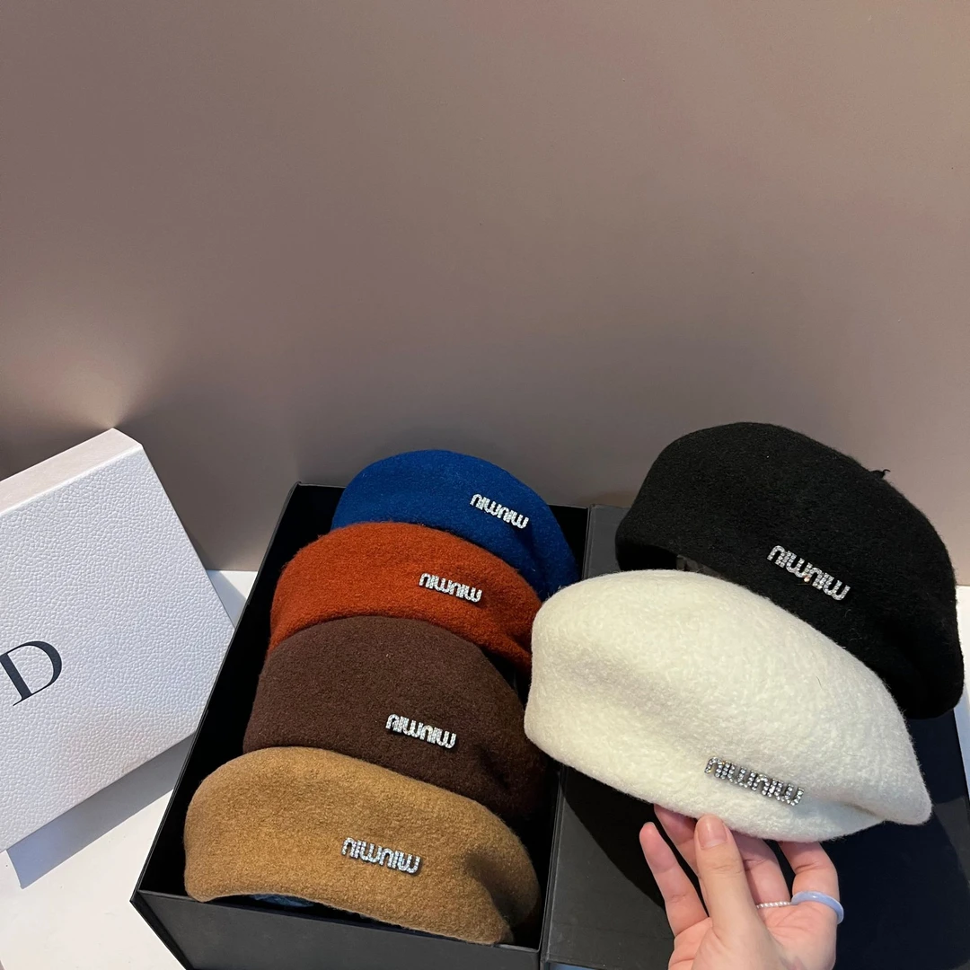 韩版新款可爱羊毛贝雷帽帽子小香风网红款保暖百搭不规则画家帽女