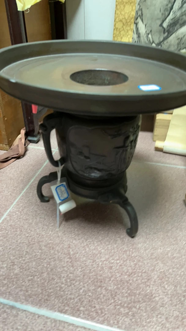 日本回流 铜 薄端花器