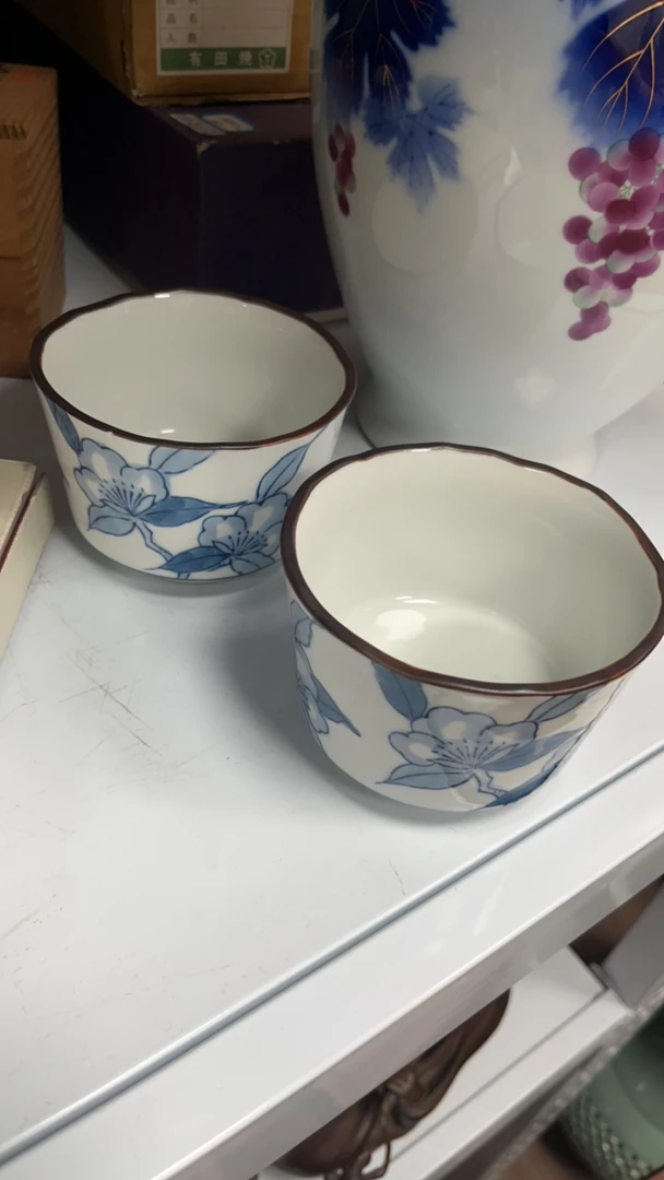 日本回流 青花 茶杯水杯