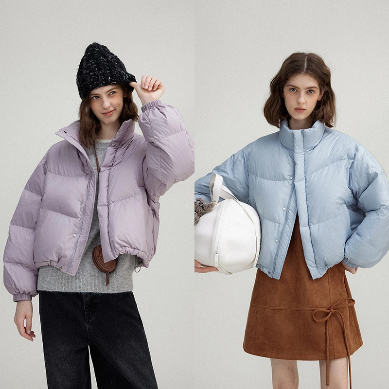 Letm冬天抱抱hug'秋冬轻型温暖无压感90白鸭绒短款保暖羽绒服女