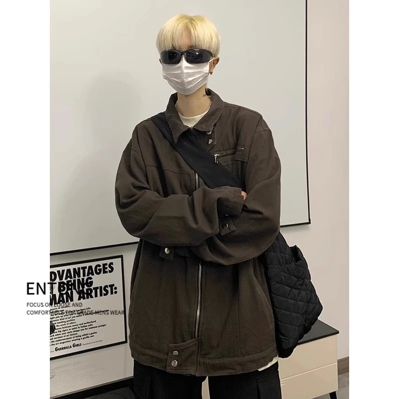 美式复古高街vibe牛仔外套男春秋小众潮牌高级感cleanfit工装夹克