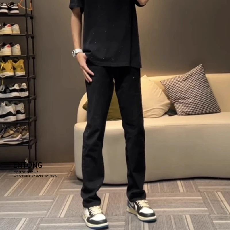 黑色牛仔裤男款高街vibe风宽松显瘦直筒裤ins潮牌百搭休闲裤男士