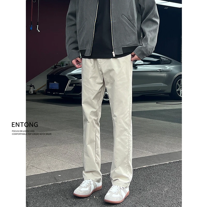 Entong美式高街vibe春夏季薄款男款休闲裤cleanfit宽松微喇长裤子