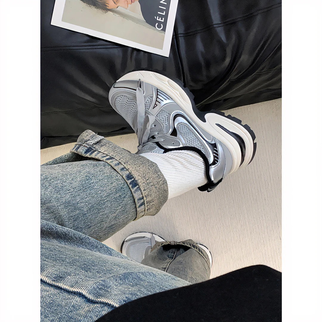 复古老爹鞋女2024春季新款厚底休闲运动鞋ins潮跑步女鞋时尚百搭