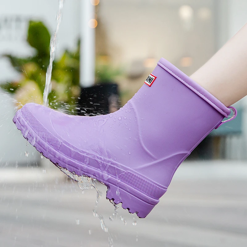 吉露莱雨鞋女款四季通用防滑耐磨厚底外穿短款时尚轻便水鞋防水鞋