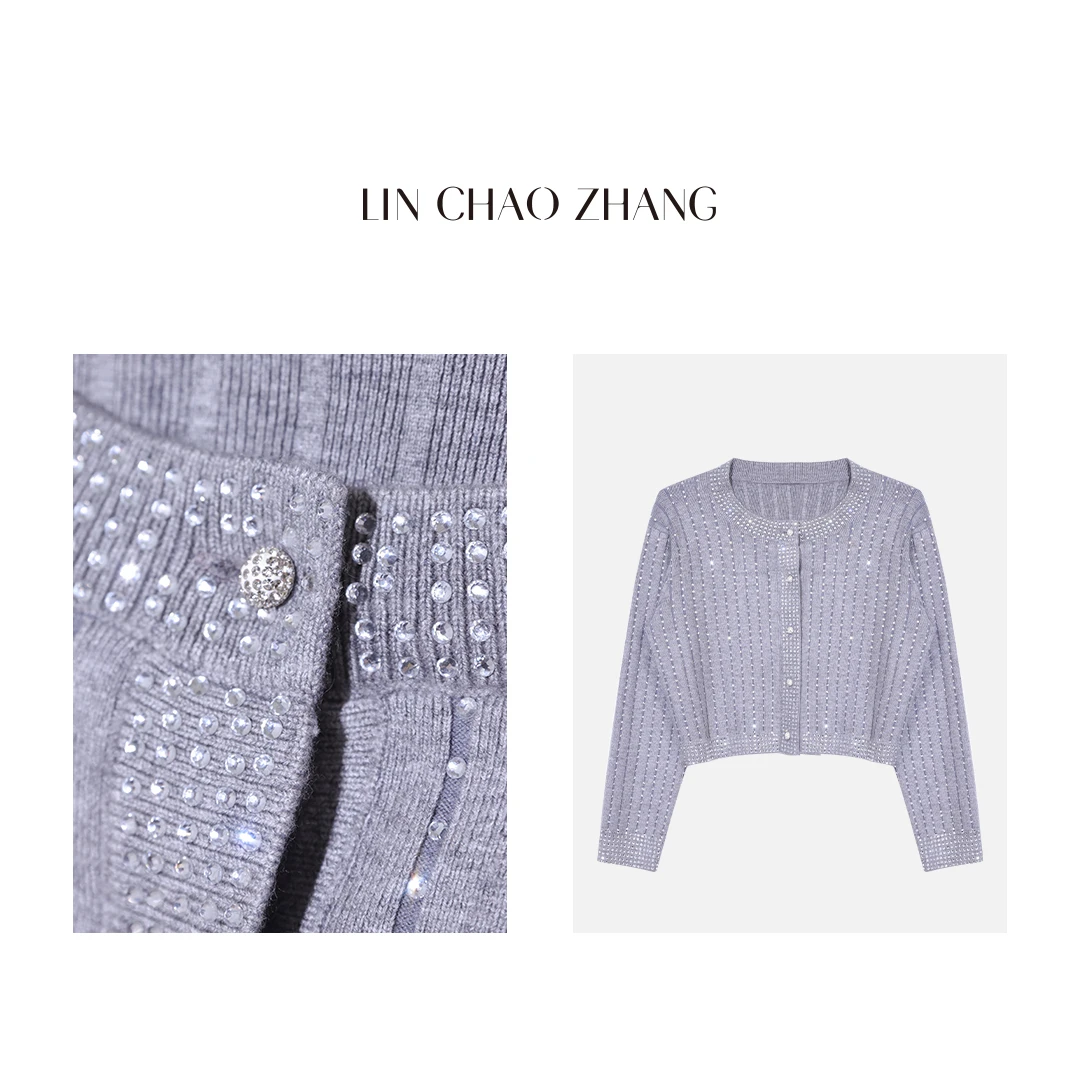 【星空顶】烫钻针织开衫 LH230288