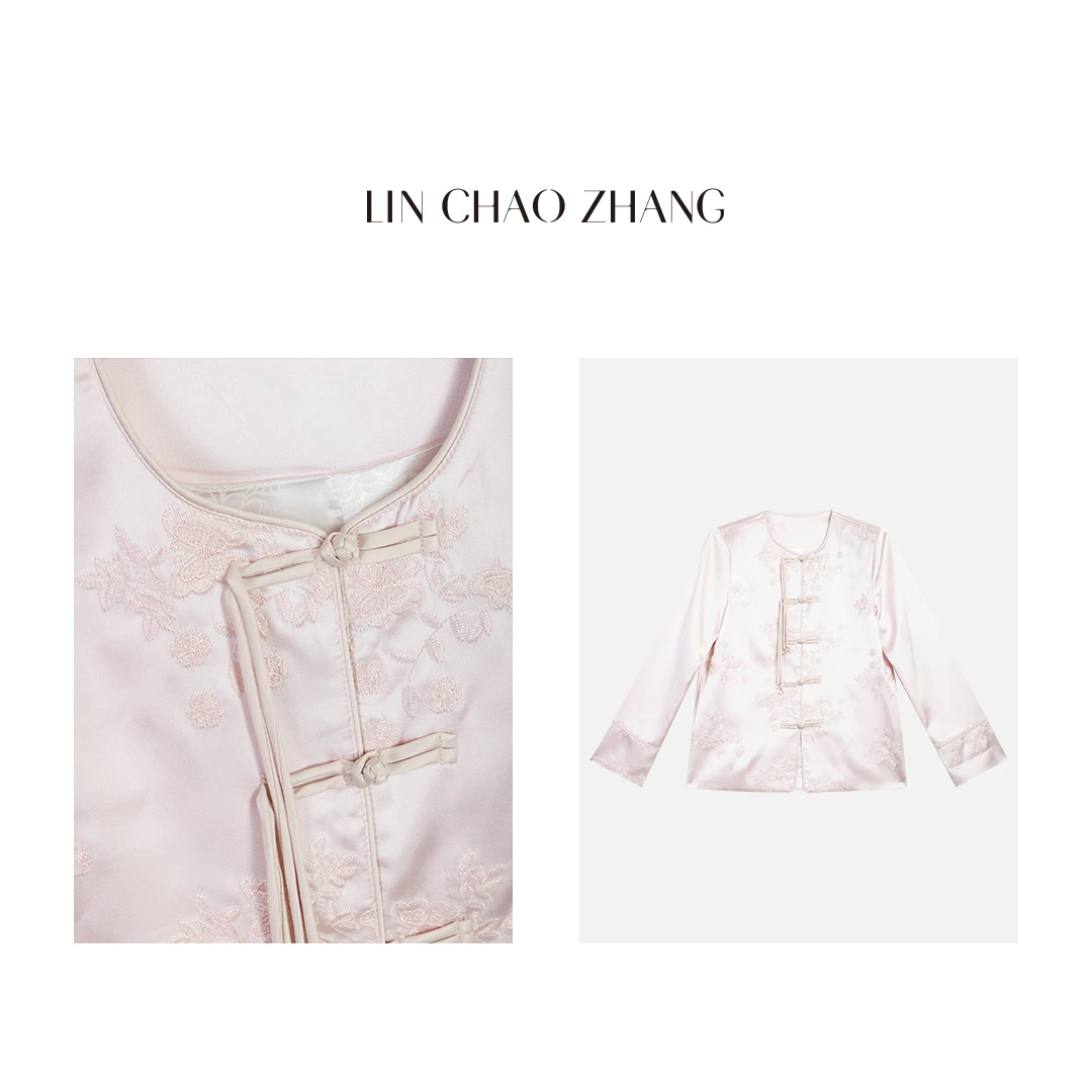 【春蝶海棠】缎面绣花外套 LW240227