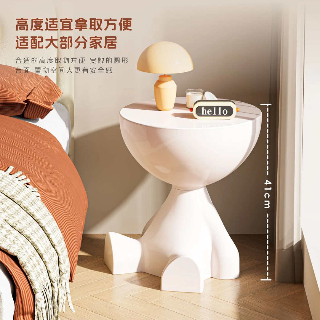 奶油落地摆件沙发客厅茶几简约床头柜卧室床边小型置物架家用边几