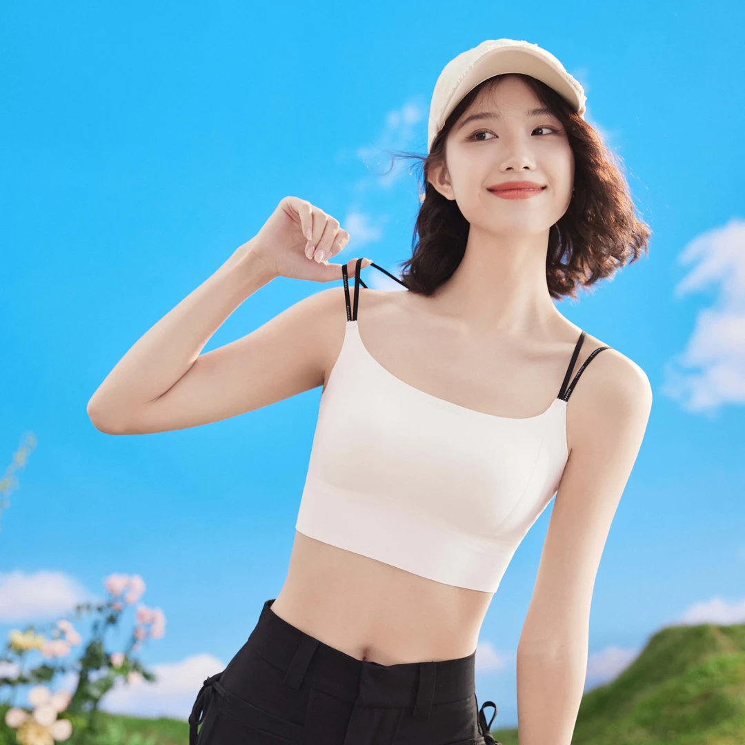 amarsex/艾梦.忆思【限定奶桃】运动背心瑜伽潮酷短款露腰裸感吊带