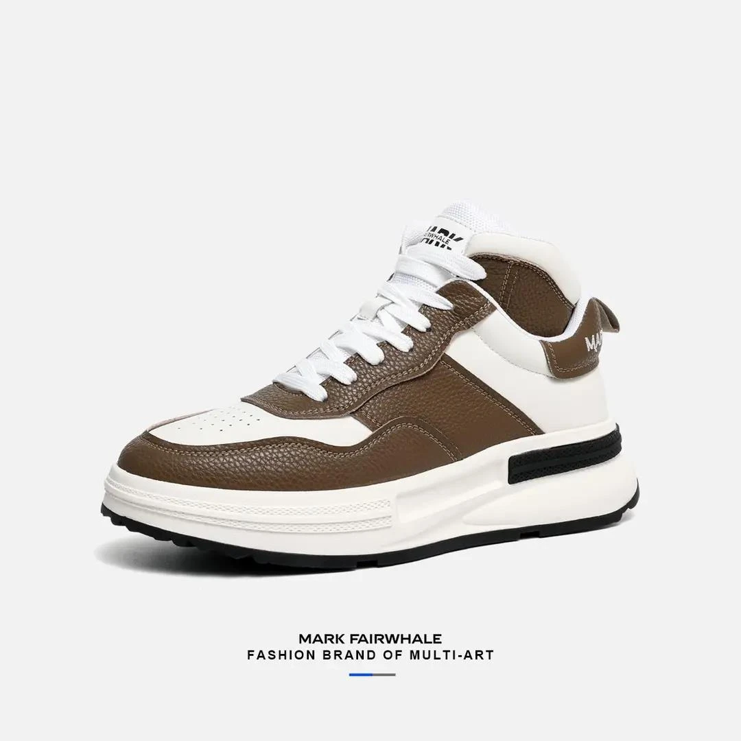 马克华菲2024冬季新款男鞋加绒保暖加厚男士板鞋高帮雪地靴男棉鞋