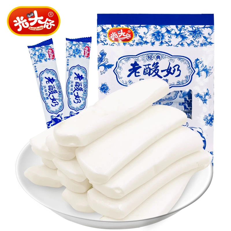光头仔老酸奶风味拉丝软糖喜糖童年8090后怀旧网红拉丝奶糖