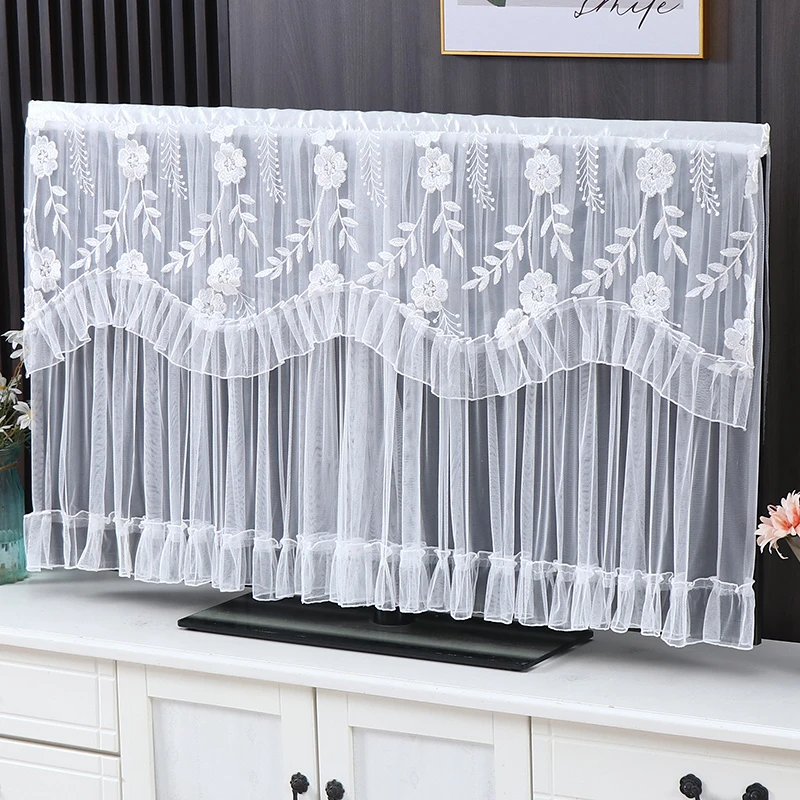 液晶电视机套防尘罩电视机罩2024新款高端盖巾65/55寸蕾丝盖布75