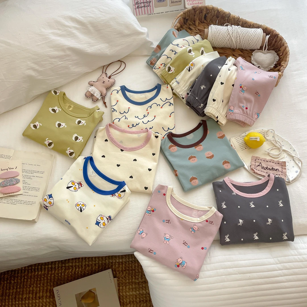 【小吃家】2024新款韩版家居服莱卡无骨A类睡衣套装保暖秋衣秋裤