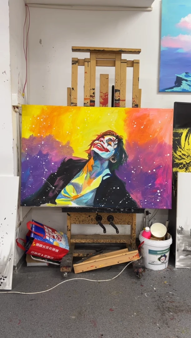 【闪购商品】书法幻彩小丑 大树作品 加框
