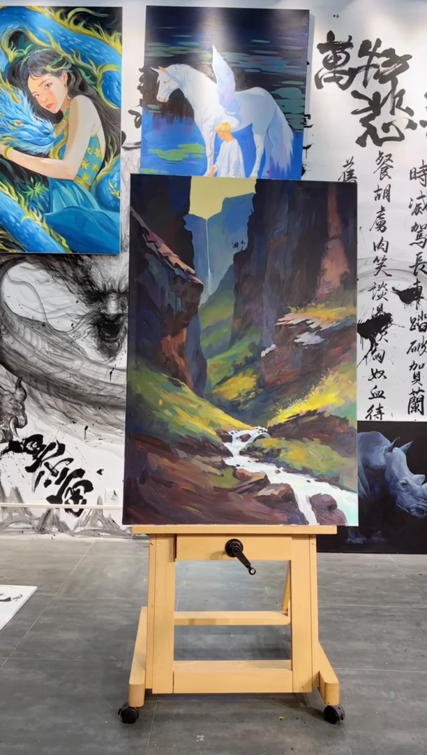 【闪购商品】书法竖版山水，加框