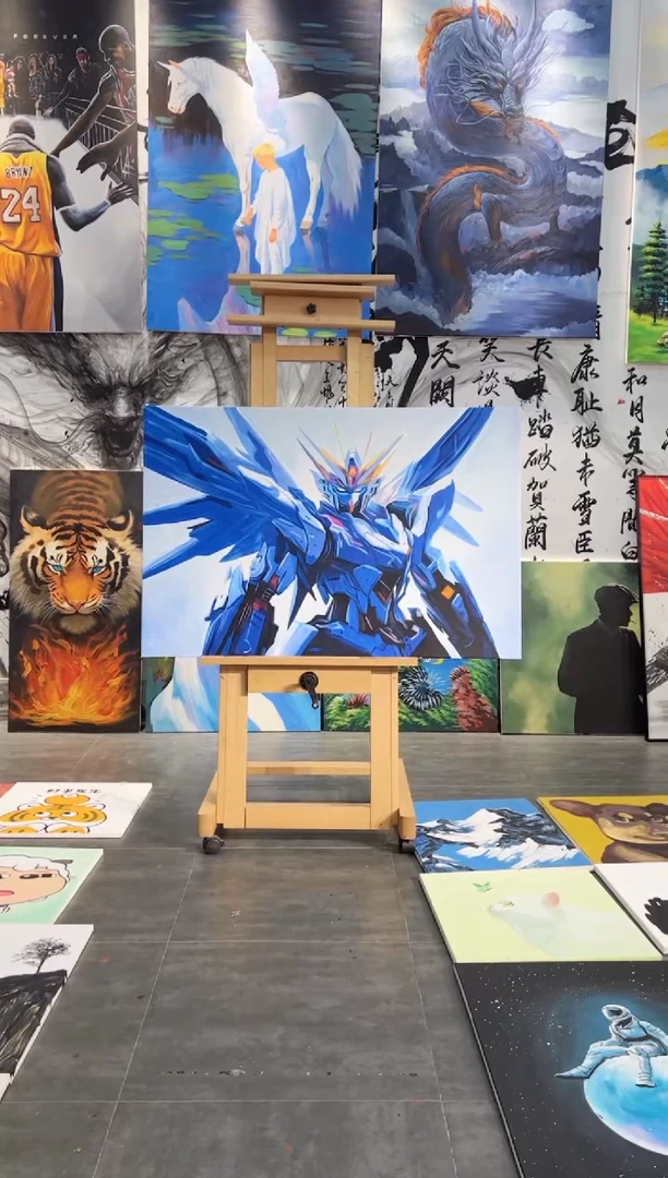 【闪购商品】书法蓝底蓝色高达加框