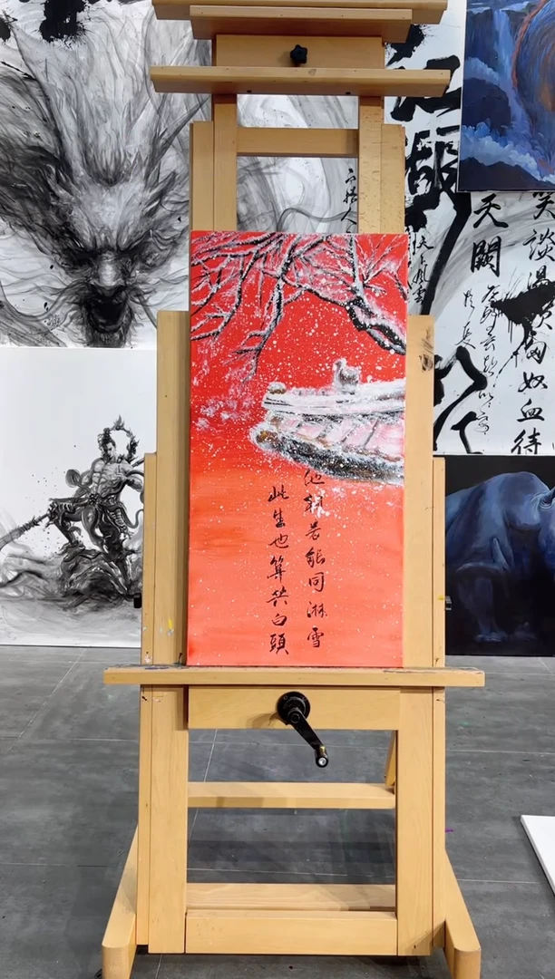 【闪购商品】绘画红底墙，加框