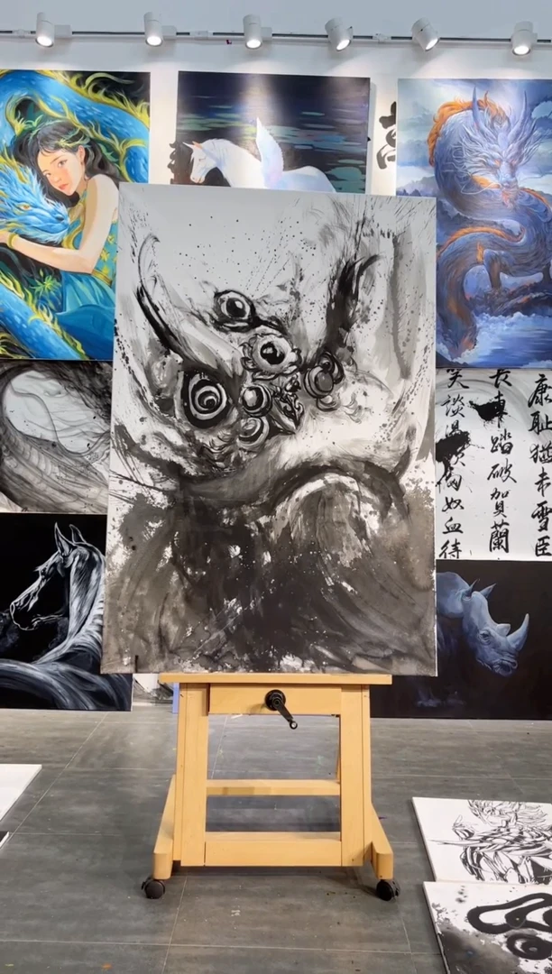 【闪购商品】绘画水墨醒狮，不加框