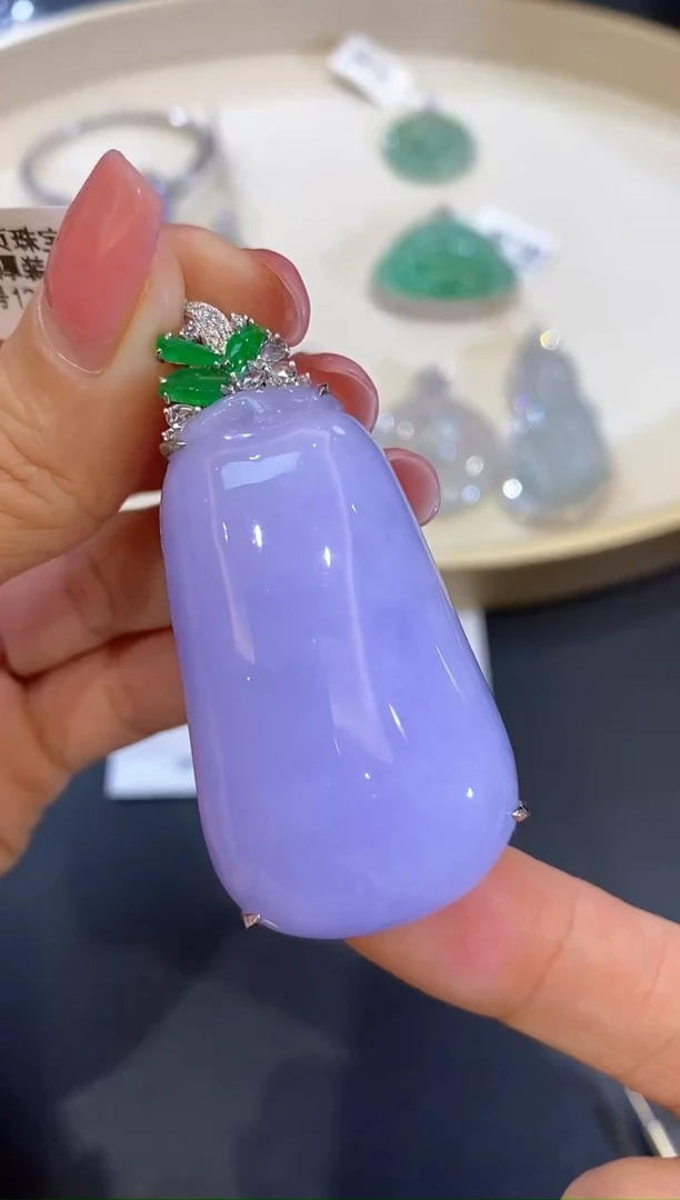 【闪购商品】定制翡翠18K金镶嵌买断场无鉴赏钻石镶嵌缅料福瓜