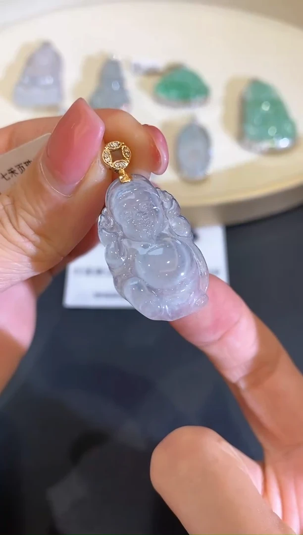 【闪购商品】定制翡翠18K金镶嵌买断场无鉴赏钻石镶嵌缅料财爷爷