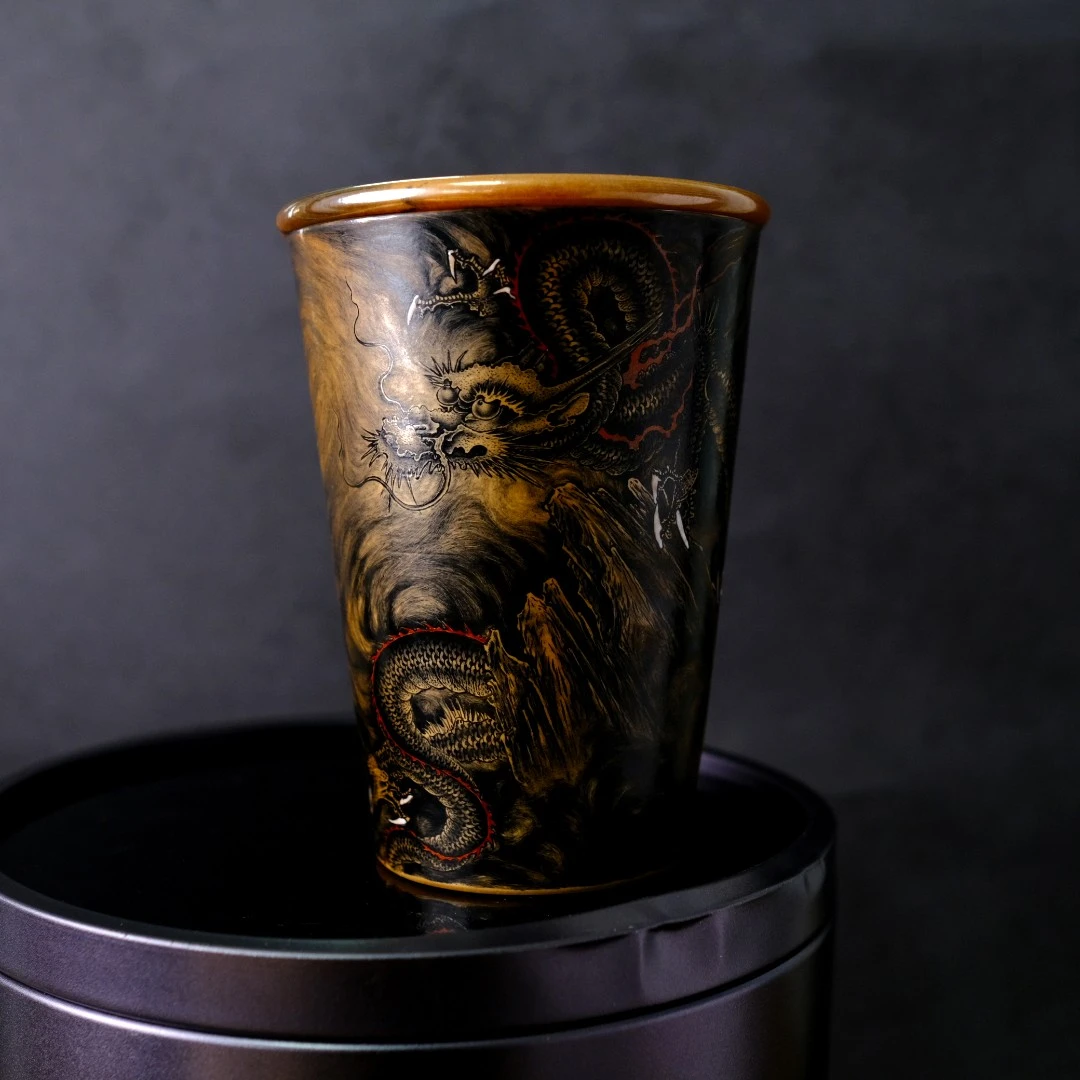 壶尔摩斯创意陶瓷墨龙可乐杯全手工手绘大容量茶杯茶具主人杯高档