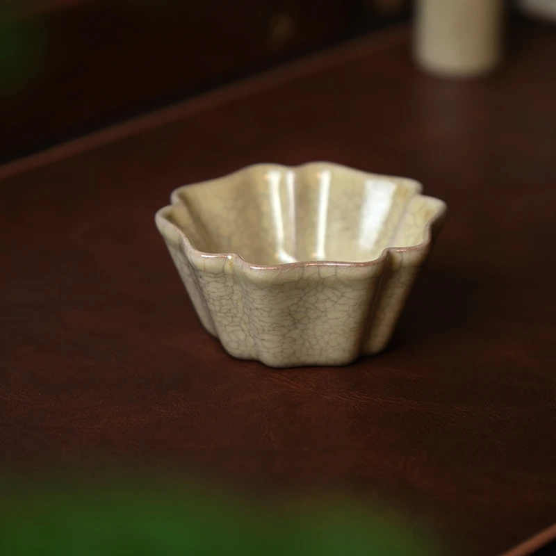 壶尔摩斯哥窑《伍方倭角》主人杯纯手工名窑自然开片茶杯水杯80cc