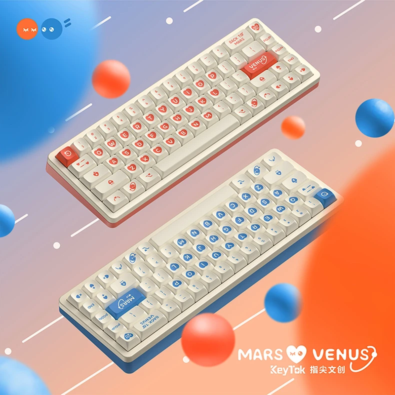 指尖文创将星比心键帽KDA高度PBT五面热升华类原厂机械键盘球帽
