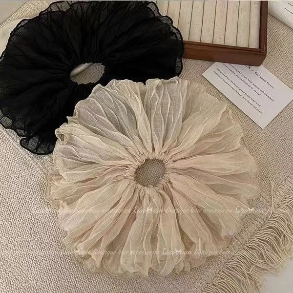 高颜值气质百搭大肠发圈低马尾头绳女优雅头花不伤发绳皮筋发饰品