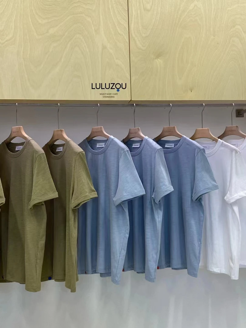 Luluzou  纽扣竹节棉短袖03999