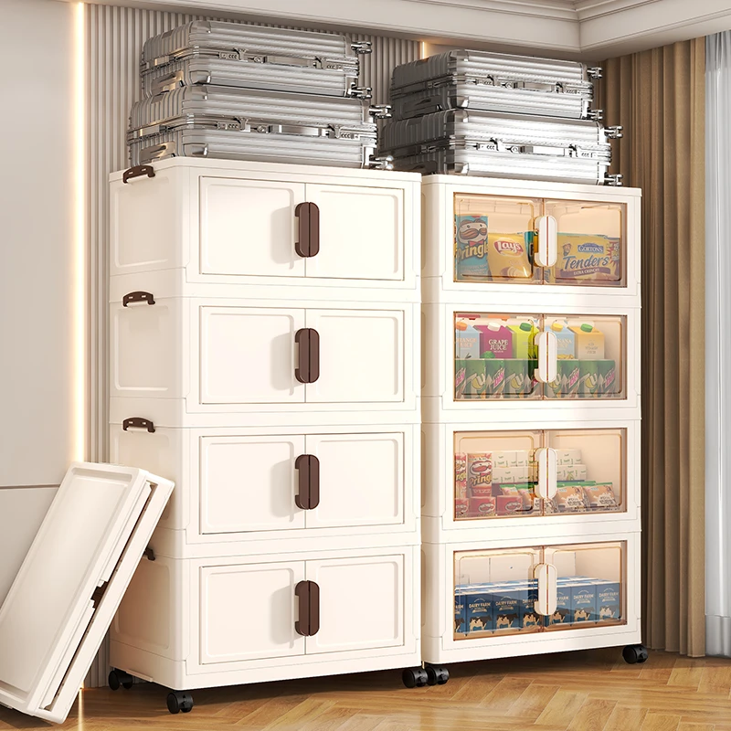 65cm折叠收纳箱家用客厅玩具柜子储物柜零食柜免安装厨房置物柜