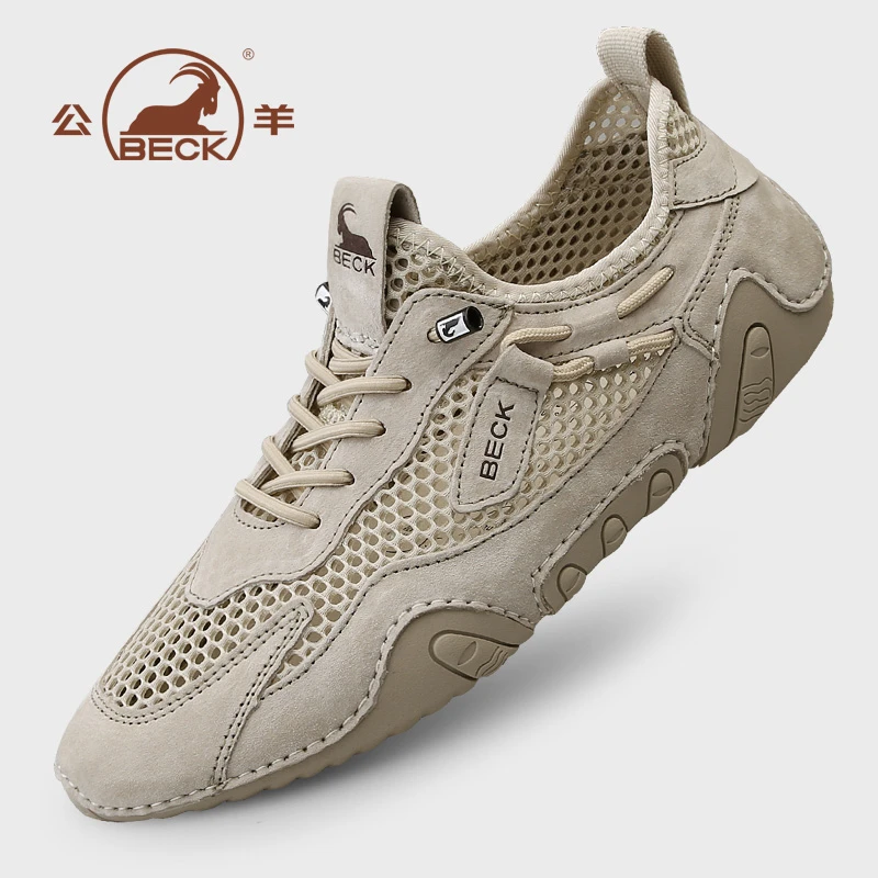 公羊透气网面鞋男夏季薄款大网眼运动鞋子男户外休闲软底男士网鞋